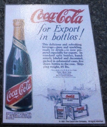 9334-4 € 2,50  coca cola ijzeren magneet 8x6cm